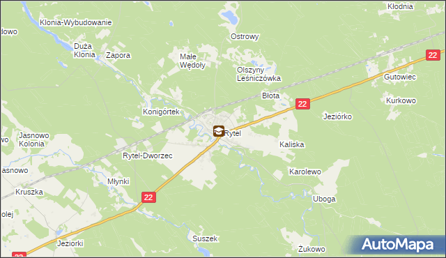 mapa Rytel, Rytel na mapie Targeo