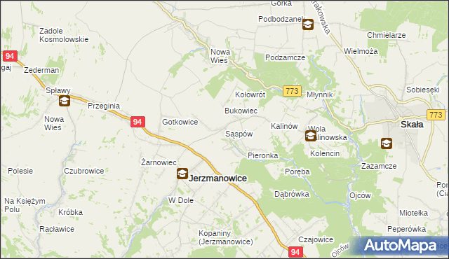 mapa Sąspów, Sąspów na mapie Targeo
