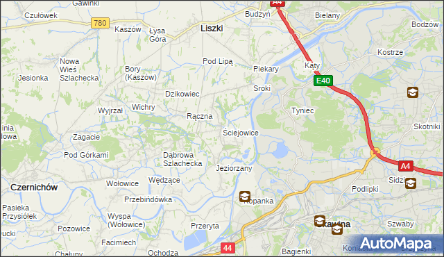 mapa Ściejowice, Ściejowice na mapie Targeo