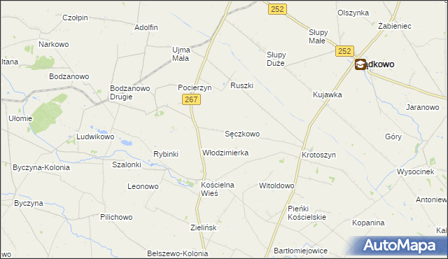 mapa Sęczkowo gmina Osięciny, Sęczkowo gmina Osięciny na mapie Targeo