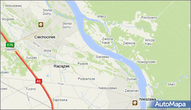 mapa Siarzewo, Siarzewo na mapie Targeo
