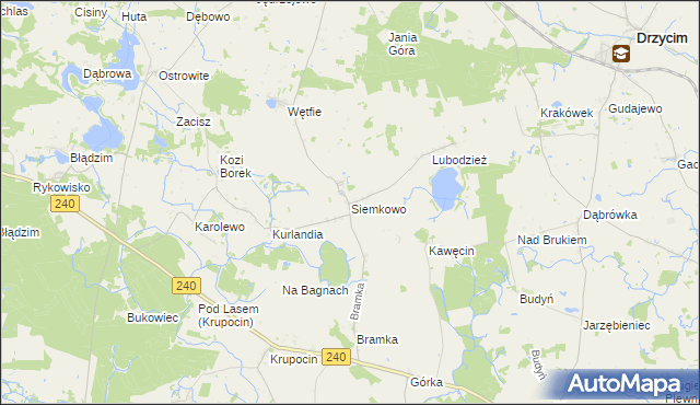 mapa Siemkowo, Siemkowo na mapie Targeo