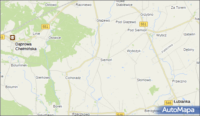 mapa Siemoń, Siemoń na mapie Targeo