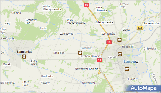 mapa Skrobów, Skrobów na mapie Targeo