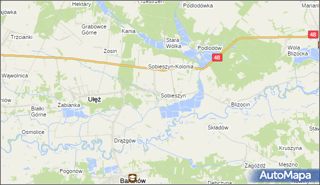 mapa Sobieszyn, Sobieszyn na mapie Targeo