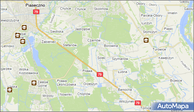 mapa Solec gmina Góra Kalwaria, Solec gmina Góra Kalwaria na mapie Targeo