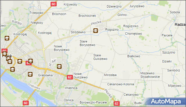 mapa Stare Gulczewo, Stare Gulczewo na mapie Targeo