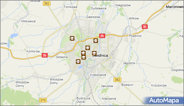 mapa Świdnicy, Świdnica na mapie Targeo