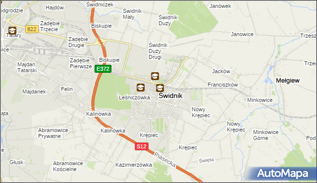 mapa Świdnika, Świdnik na mapie Targeo