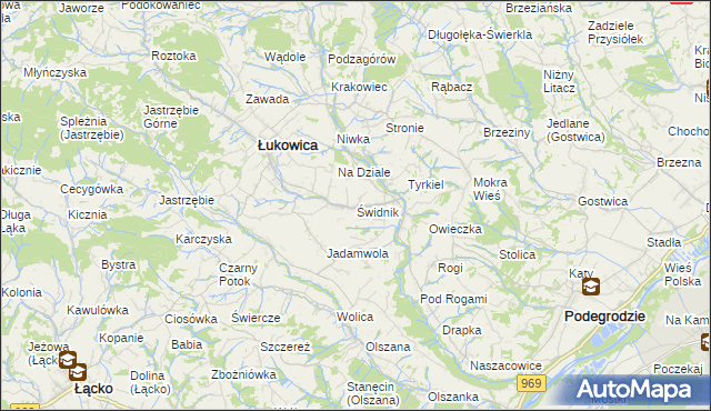 mapa Świdnik gmina Łukowica, Świdnik gmina Łukowica na mapie Targeo