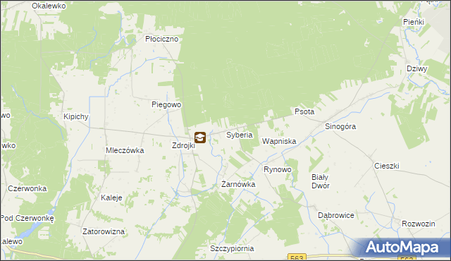 mapa Syberia gmina Lubowidz, Syberia gmina Lubowidz na mapie Targeo