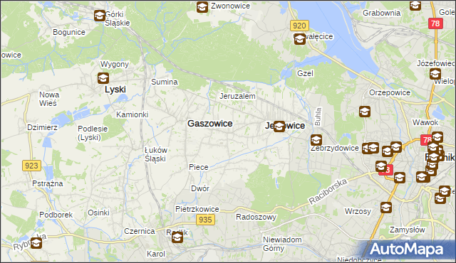 mapa Szczerbice, Szczerbice na mapie Targeo