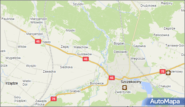 mapa Tęgobórz, Tęgobórz na mapie Targeo