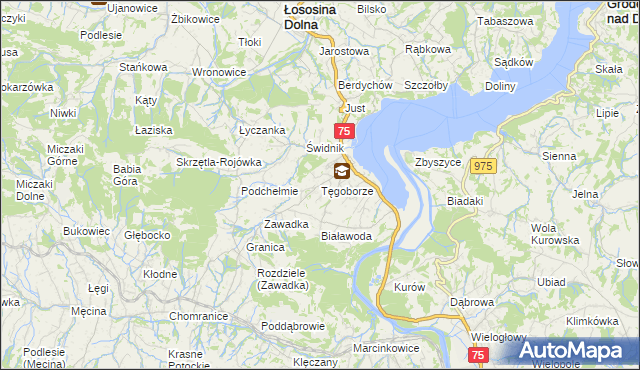 mapa Tęgoborze, Tęgoborze na mapie Targeo