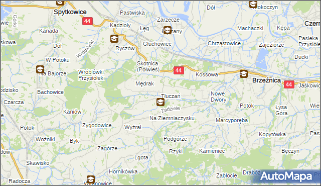 mapa Tłuczań, Tłuczań na mapie Targeo