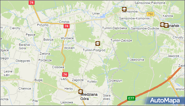 mapa Tumlin-Wykień, Tumlin-Wykień na mapie Targeo