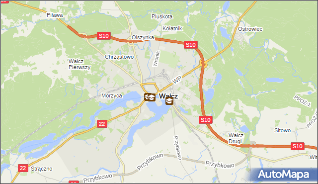mapa Wałcz, Wałcz na mapie Targeo