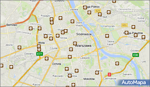 mapa Warszawy, Warszawa na mapie Targeo