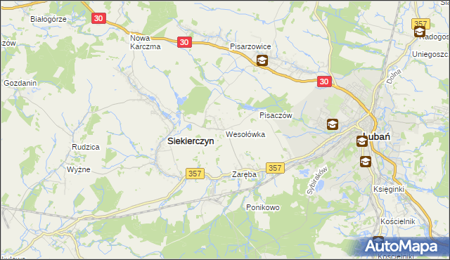 mapa Wesołówka gmina Siekierczyn, Wesołówka gmina Siekierczyn na mapie Targeo
