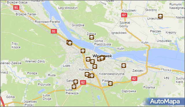 mapa Włocławka, Włocławek na mapie Targeo