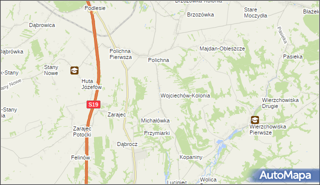 mapa Wojciechów-Kolonia, Wojciechów-Kolonia na mapie Targeo