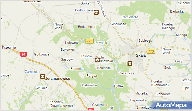mapa Wola Kalinowska, Wola Kalinowska na mapie Targeo