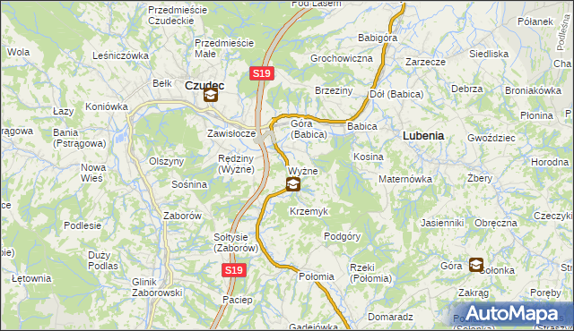mapa Wyżne, Wyżne na mapie Targeo
