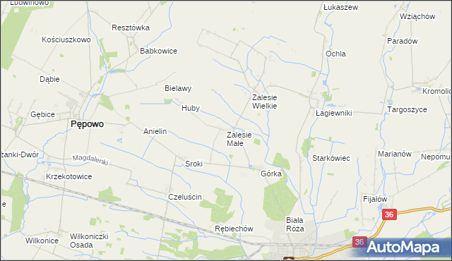 mapa Zalesie Małe, Zalesie Małe na mapie Targeo