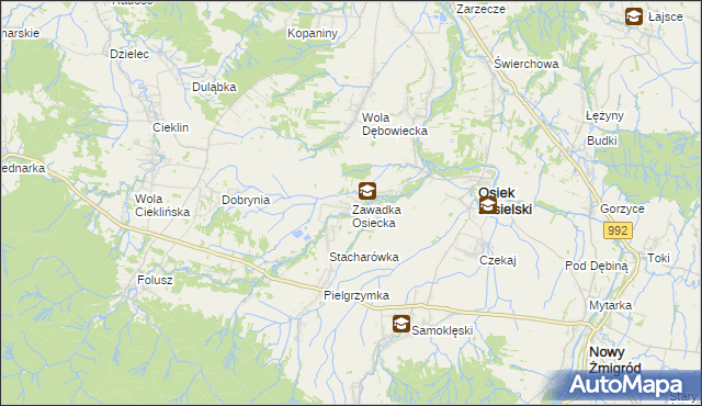 mapa Zawadka Osiecka, Zawadka Osiecka na mapie Targeo