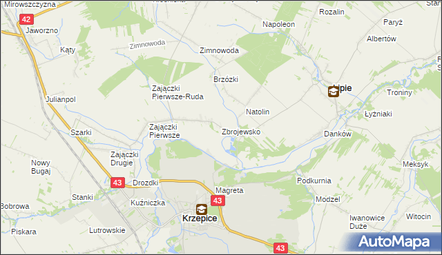 mapa Zbrojewsko, Zbrojewsko na mapie Targeo