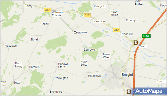 mapa Żegrowo, Żegrowo na mapie Targeo