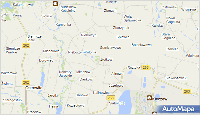 mapa Złotków, Złotków na mapie Targeo