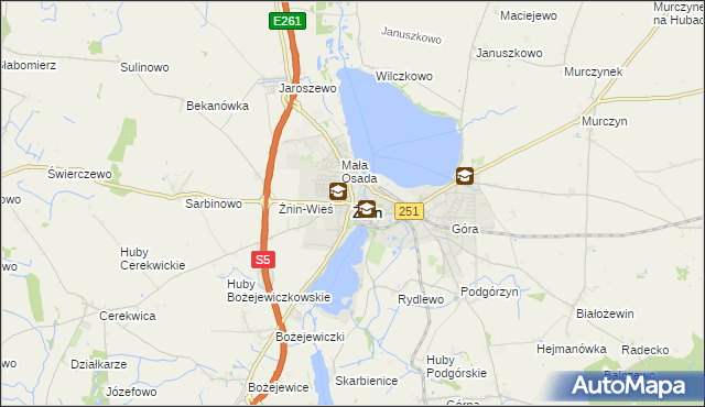 mapa Żnin, Żnin na mapie Targeo