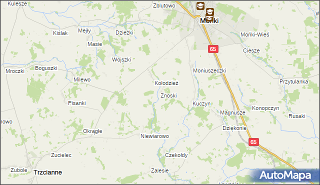 mapa Znoski, Znoski na mapie Targeo