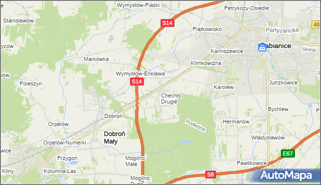 mapa Chechło Drugie, Chechło Drugie na mapie Targeo