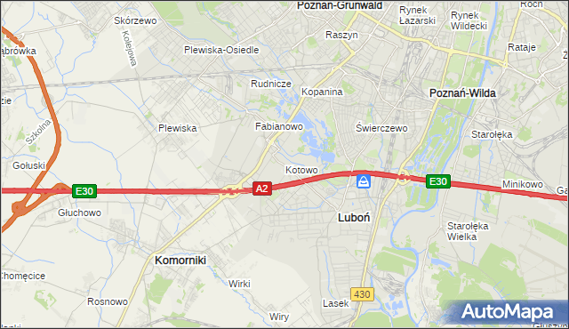 mapa Kotowo gmina Poznań, Kotowo gmina Poznań na mapie Targeo