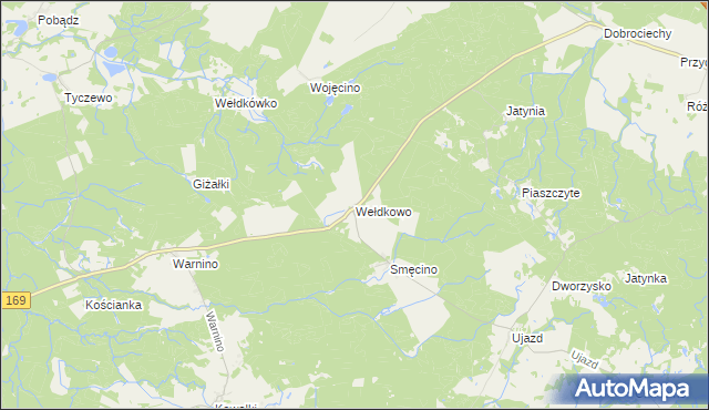 mapa Wełdkowo, Wełdkowo na mapie Targeo