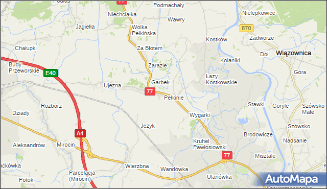 mapa Pełkinie, Pełkinie na mapie Targeo