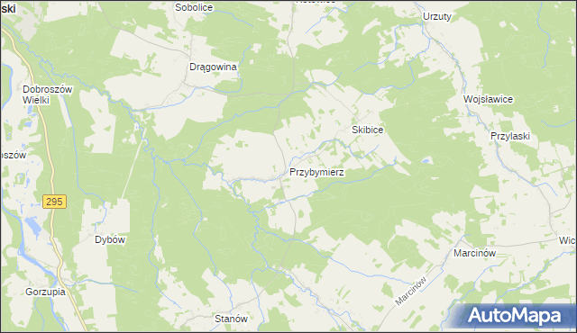 mapa Przybymierz, Przybymierz na mapie Targeo