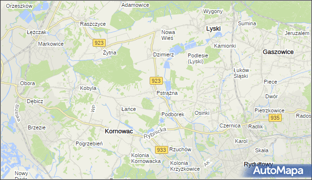 mapa Pstrążna, Pstrążna na mapie Targeo