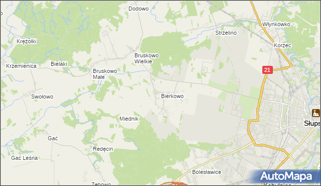 mapa Bierkowo, Bierkowo na mapie Targeo
