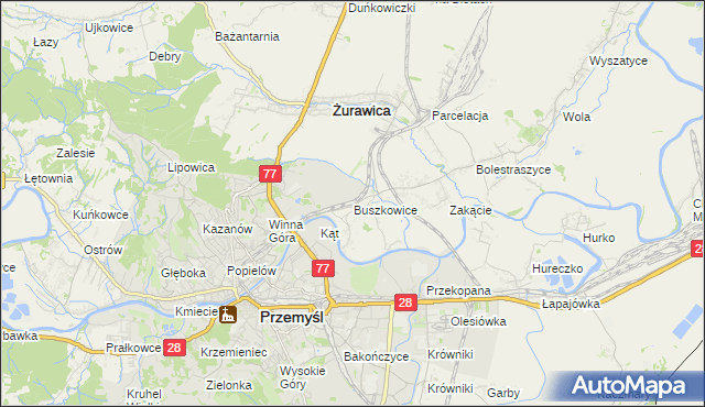 mapa Buszkowice gmina Żurawica, Buszkowice gmina Żurawica na mapie Targeo