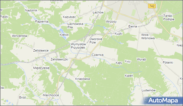mapa Czarnca, Czarnca na mapie Targeo