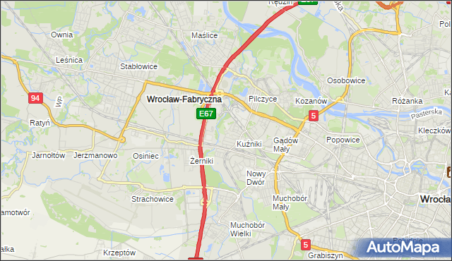 mapa Fabryczna, Fabryczna na mapie Targeo
