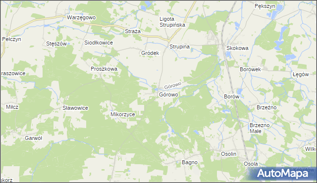 mapa Górowo gmina Prusice, Górowo gmina Prusice na mapie Targeo