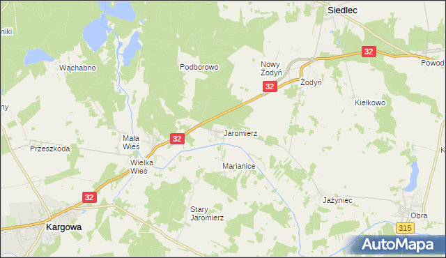 mapa Jaromierz gmina Siedlec, Jaromierz gmina Siedlec na mapie Targeo