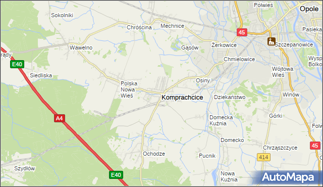 mapa Komprachcice, Komprachcice na mapie Targeo