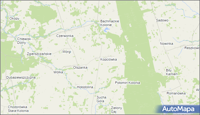 mapa Kopciówka, Kopciówka na mapie Targeo