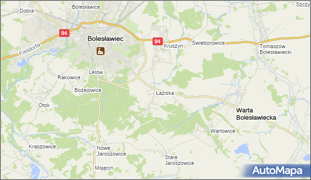 mapa Łaziska gmina Bolesławiec, Łaziska gmina Bolesławiec na mapie Targeo