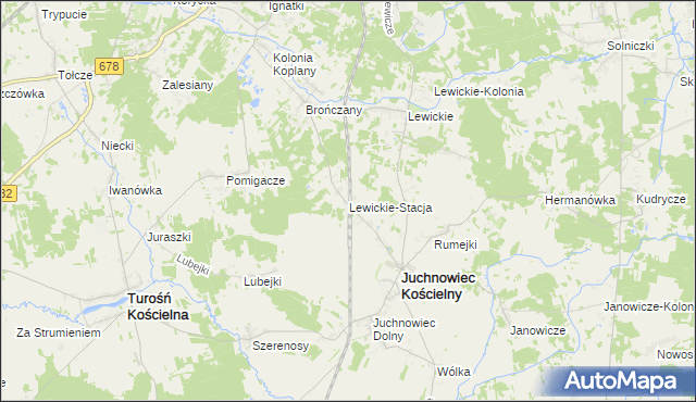mapa Lewickie-Stacja, Lewickie-Stacja na mapie Targeo